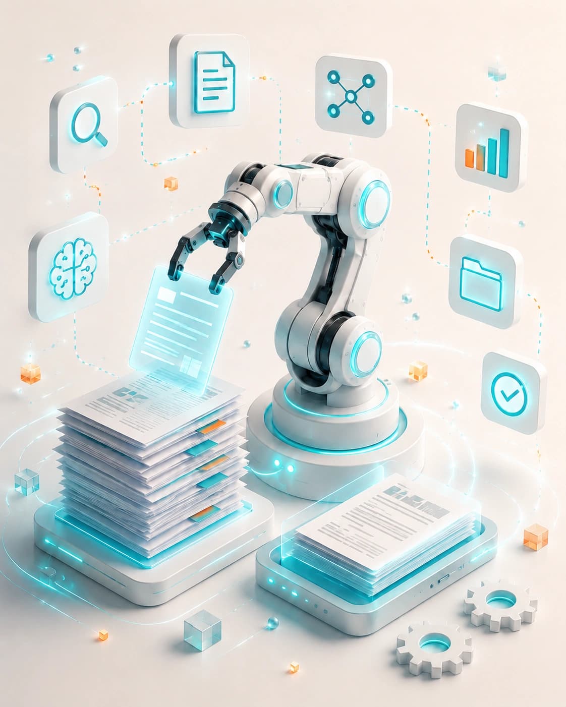 Robotic arm representing intelligent automation